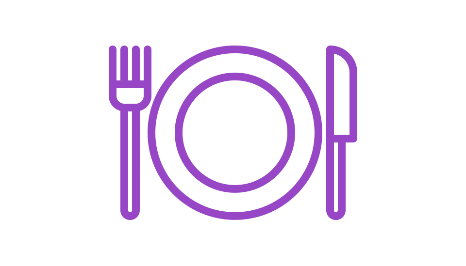 Purple geometric shape on a white background, representing creativity and innovation in design and branding.